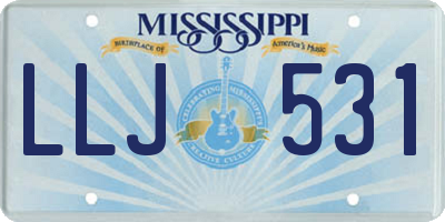 MS license plate LLJ531