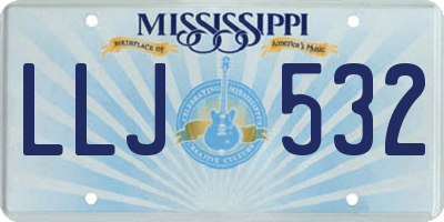 MS license plate LLJ532