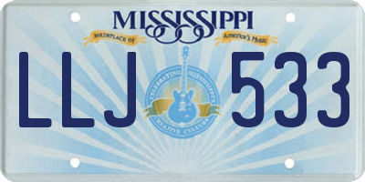 MS license plate LLJ533
