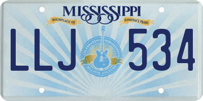 MS license plate LLJ534