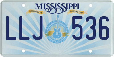 MS license plate LLJ536