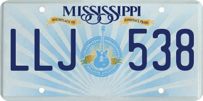 MS license plate LLJ538