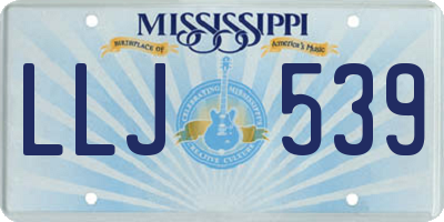 MS license plate LLJ539
