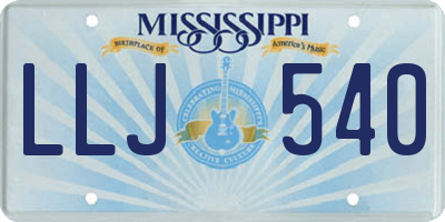 MS license plate LLJ540