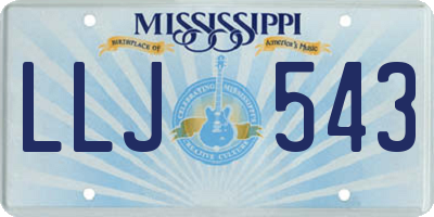 MS license plate LLJ543
