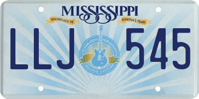 MS license plate LLJ545