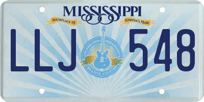 MS license plate LLJ548