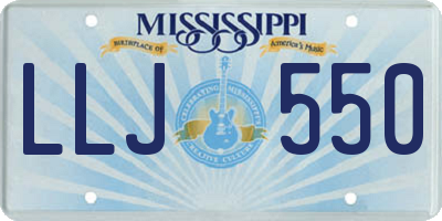 MS license plate LLJ550
