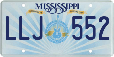 MS license plate LLJ552