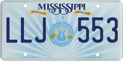 MS license plate LLJ553