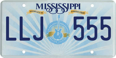 MS license plate LLJ555