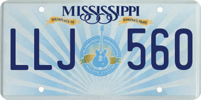 MS license plate LLJ560