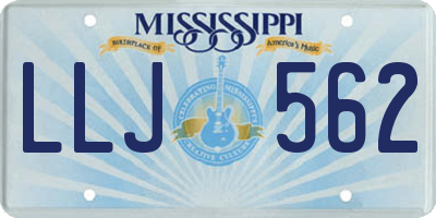 MS license plate LLJ562
