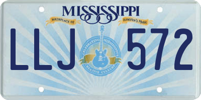 MS license plate LLJ572