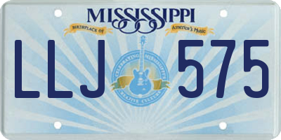 MS license plate LLJ575