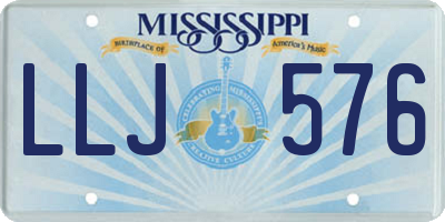MS license plate LLJ576