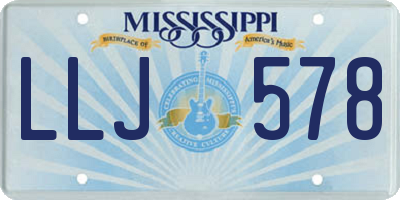 MS license plate LLJ578