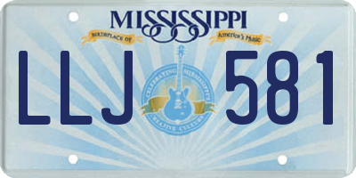 MS license plate LLJ581