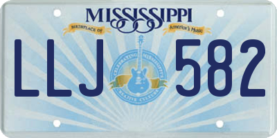 MS license plate LLJ582