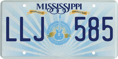 MS license plate LLJ585