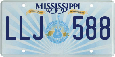 MS license plate LLJ588