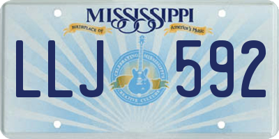 MS license plate LLJ592