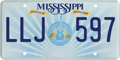 MS license plate LLJ597