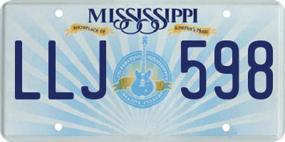 MS license plate LLJ598