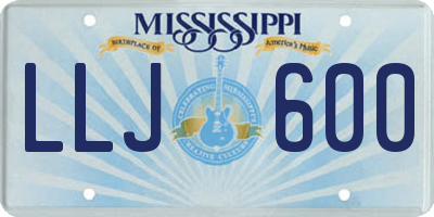 MS license plate LLJ600