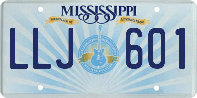 MS license plate LLJ601
