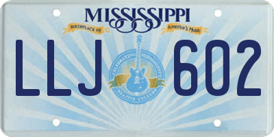 MS license plate LLJ602