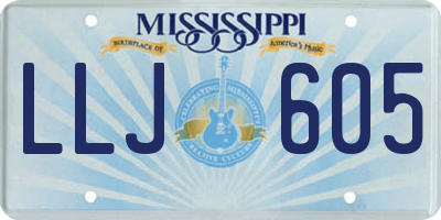 MS license plate LLJ605