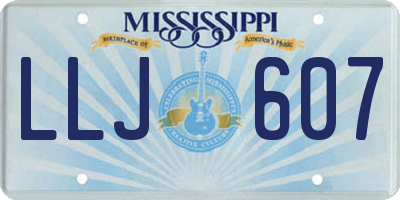 MS license plate LLJ607