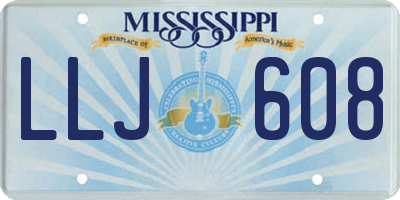 MS license plate LLJ608