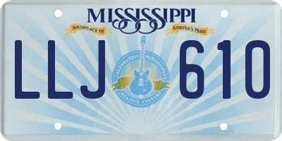 MS license plate LLJ610