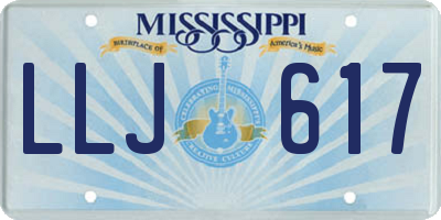 MS license plate LLJ617