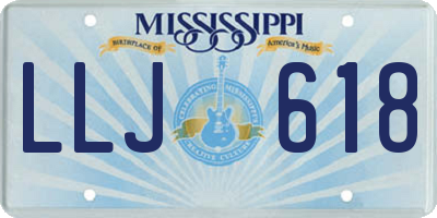 MS license plate LLJ618