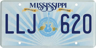 MS license plate LLJ620