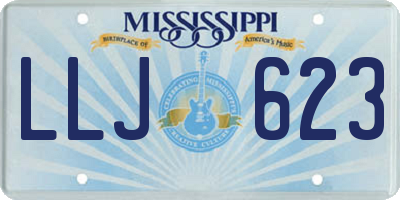 MS license plate LLJ623