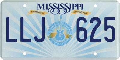 MS license plate LLJ625