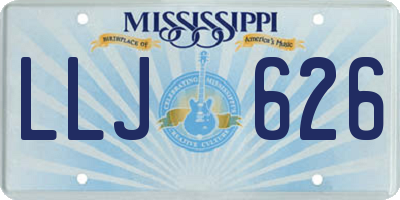 MS license plate LLJ626