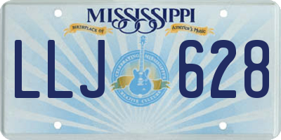 MS license plate LLJ628