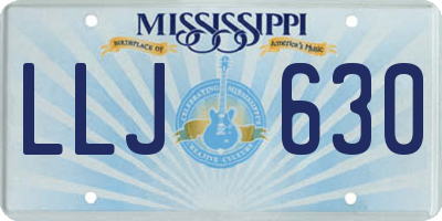 MS license plate LLJ630
