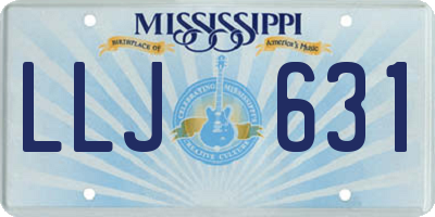 MS license plate LLJ631