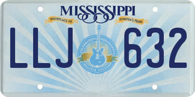 MS license plate LLJ632