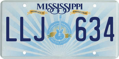 MS license plate LLJ634
