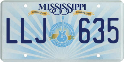 MS license plate LLJ635