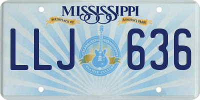 MS license plate LLJ636