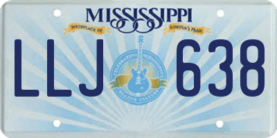 MS license plate LLJ638