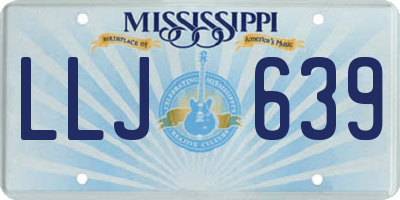 MS license plate LLJ639